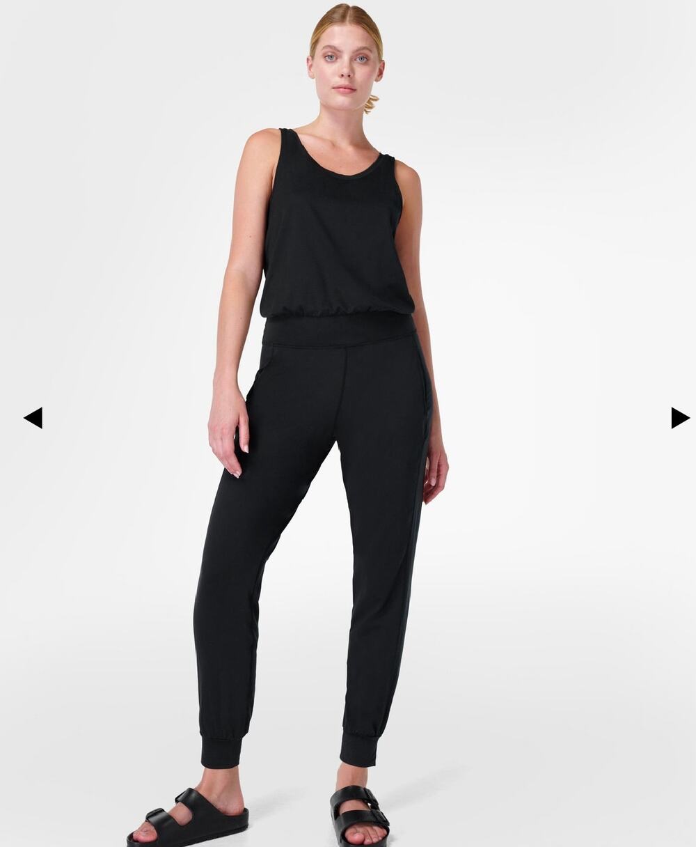 Sweaty Betty Black Sleeveless Lightweight Pockets Gary Jumpsuit Size Medium